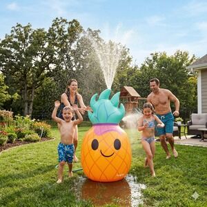 Tropical Inflatable Back Yard Pineapple Sprinkler 4 3/4 feet high, sprays water